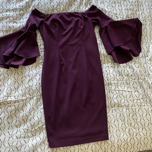 Calvin Klein Plum Bell Sleeve Dress